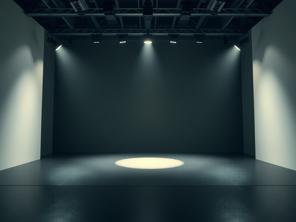 Dimly lit stage