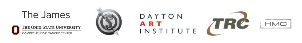 The James,Sheehan Vending,, Dayton Art Institute, TRC, Hinderer-ogos displayed in a row. - KC & the Moonlighters